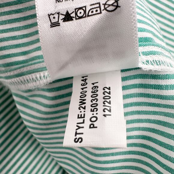 Vinyard Vines Striped Pintuck Long Sleeve Top in Stripe Seawall Green Size S - Picture 11 of 11